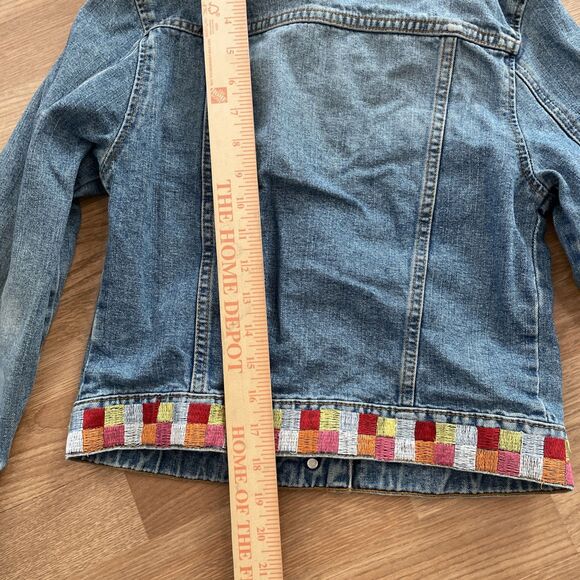 Vintage Rare Todd Oldham Jeans TO2 Blue Denim Embroidered Jacket Women's Size S - Picture 12 of 13